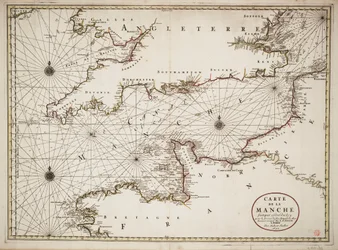 Carta do Canal da Mancha e das costas atlânticas do sul da Grã-Bretanha e do norte de França