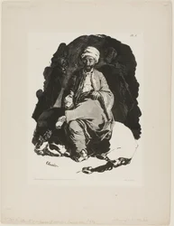 Turco Sentado, prato um de Ink Sketches de Charlet
