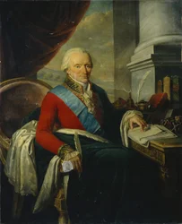 Retrato do príncipe Mikhail Mikhailovich Shcherbatov 1733-1790, final do século XVIII.