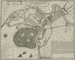 Mapa de Petersburgo, 1717