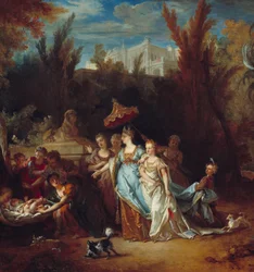 Detalhe do quadro "Moisés salva águas". Pintura de Nicolas De Largilliere (1656-1746)