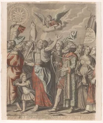 Procissão Triunfal de Cristo com Figuras do Antigo e do Novo Testamento (Parte Dois) O triunfo de Jesus Cristo (título no objeto)