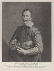 Retrato de um Comediante: retrato de Francesco Andreini segurando uma máscara, 1729-40., 1729-40.