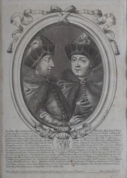Os czares Ivan Alexeyevich e Peter Alexeyevich da Rússia