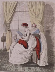 Vestidos matinais da "Galeria da Moda" de Nikolaus Heideloff, Vol II, Janeiro 1799 (estampado)