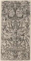 Painel de ornamento com uma gaiola