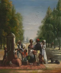 Servos em uma bomba, ca. 1840.
