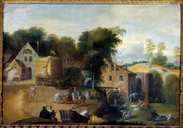 Le vannage du grain Pintura de Nicolo dell "Abate