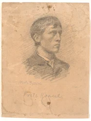 Retrato do pintor Frits Kraul (1862-1935) em 3/4 de perfil