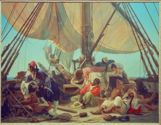 Piratas no telhado de seu navio