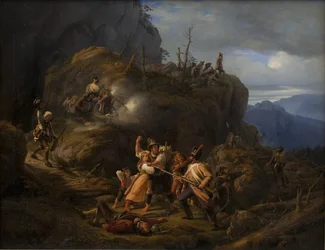 Cena da guerra tirolesa no ano de 1809