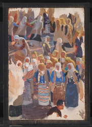 Grupos de mulheres dançantes. Mégara