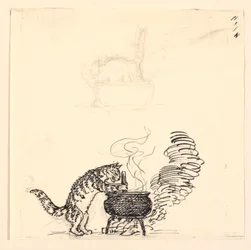 Ilustração para "O gato gordo" e sketch
