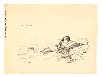 Ilustração para "A corrida da areia em Tisvilde"