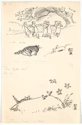 Dois rascunhos de "The Fat Cat"