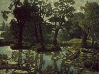 Paisagem com um rio (óleo sobre tela)