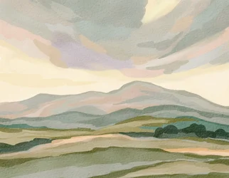 Paisagem montanhosa em tons suaves