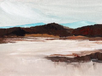 Paisagem montanhosa em tons suaves