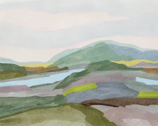 Paisagem montanhosa em tons suaves