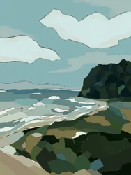 Vista estilizada da costa
