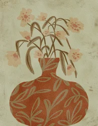 Vaso de terracota com flores