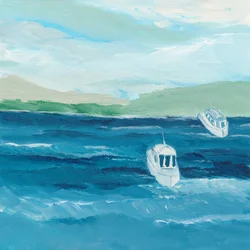 Dois Barcos em Águas Azuis