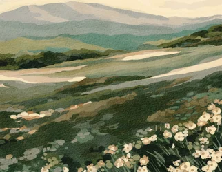 Paisagem da Montanha das Flores Silvestres