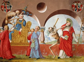 Morte, o papa e o cardeal do ciclo de Dança da Morte de Albrecht Kauw