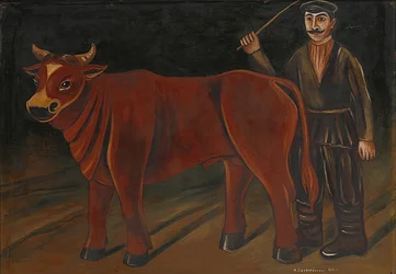 Agricultor com touro