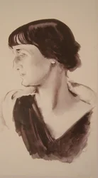 Retrato da poetisa Anna Akhmatova 1889-1966, 1928