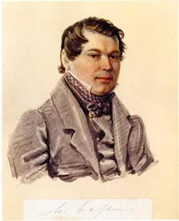 Retrato de Dezembrista Mikhail Naryshkin 1798-1863, 1832-1833