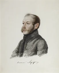 Retrato de Nikolai Lorer dezembrista 1794-1873, 1832-1833