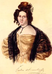 Prasovya Annenkova do retrato 1800-1876, esposa do dezembrista Iwan Annenkow, 1836