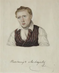 Retrato do dezembrista Vladimir Nikolayevich Likharev 1803-1840, 1828