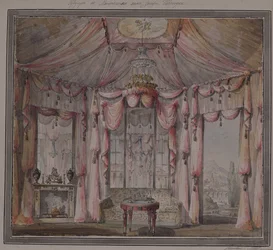 Design de interiores para o boudoir na Casa Count Bezborodko em Moscou, década de 1790