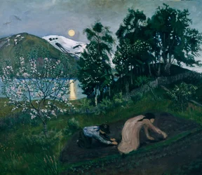 Noite de Primavera no jardim, Trabalho nocturno no jardim