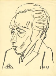 Retrato do poeta Velimir Khlebnikov 1885-1922, 1913