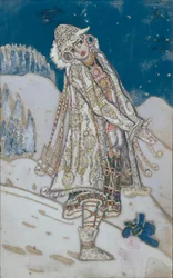 Figurino para a peça teatral Snow Maiden de A. Ostrovsky, 1912
