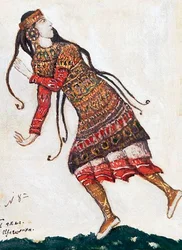 Senhora ultra fashion. Figurino para o balé O Rito da Primavera Le Sacre du Printemps de I. Stravinsky, 1912