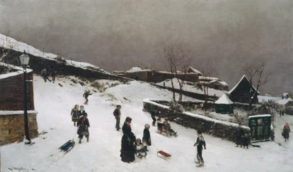 Imagens de inverno de Nordnes, Bergen