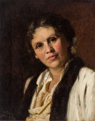 Sofia Kouvchinnikova, peintre russe - Retrato de Sophia Kuvshinnikova (1847-1907), de Bazhin, Nikolai Nikolaevich (1856-1917). Óleo sobre tela