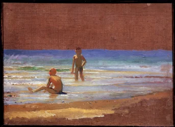 Rapazes à beira-mar. Óleo sobre tela, arte russa do século XIX. Galeria Estatal Tretiakov, Moscovo.
