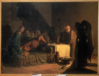 «A Última Ceia», pintura de Nikolai Nikolayevich Ge (1831-1894), 1863, Museu Estatal Russo, São Petersburgo