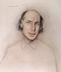 Retrato do escritor russo Andrei Biely (ou Belyj ou Beli