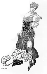 La Folichonette Ilustração para o jornal Vesy The Scales, 1905