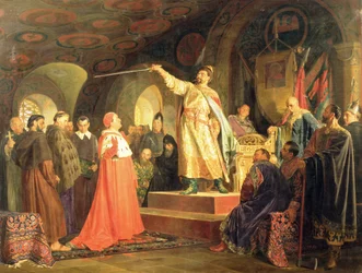 Príncipe Romano de Halych-Volhynia recebendo os embaixadores do Papa Inocêncio III, 1875