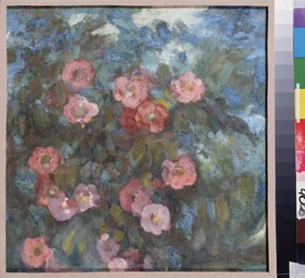 Buquê de flores. Obra de Nikolai Nikolayevich Sapunov (Sapounov) (1880-1912), têmpera sobre papelão, cerca de 1910. Arte russa, século XX, art nouveau. Museu Estadual ao Ar Livre Rostov, Moscou.