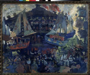 Gerenciar (carrossel). Obra de Nikolai Nikolayevich Sapunov (Sapounov) (1880-1912), têmpera sobre papelão