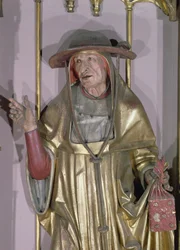 O Retábulo de Isenheim, São Jerônimo, detalhe de São Jerônimo, c.1490 pintura em madeira