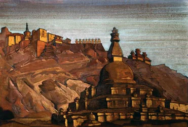 Tibetan Landscape, c.1920 (tempera sobre papelão)